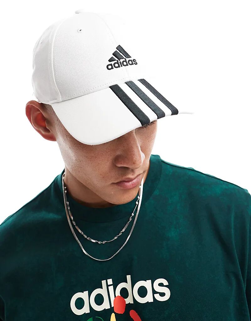 

Бейсбольная кепка adidas с тремя полосками белого цвета adidas performance