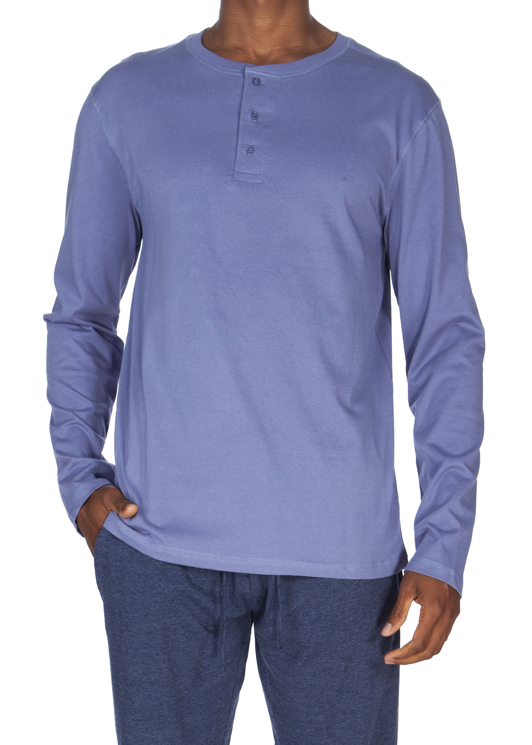 

Супермягкая кофта с длинным рукавом Henley Unsimply Stitched, цвет denim blue