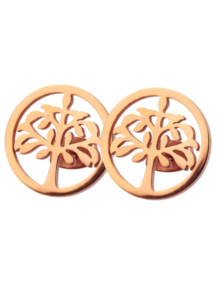 

Adeliás Женские серьги «Древо жизни» из нержавеющей стали со стразами в золотой оправе