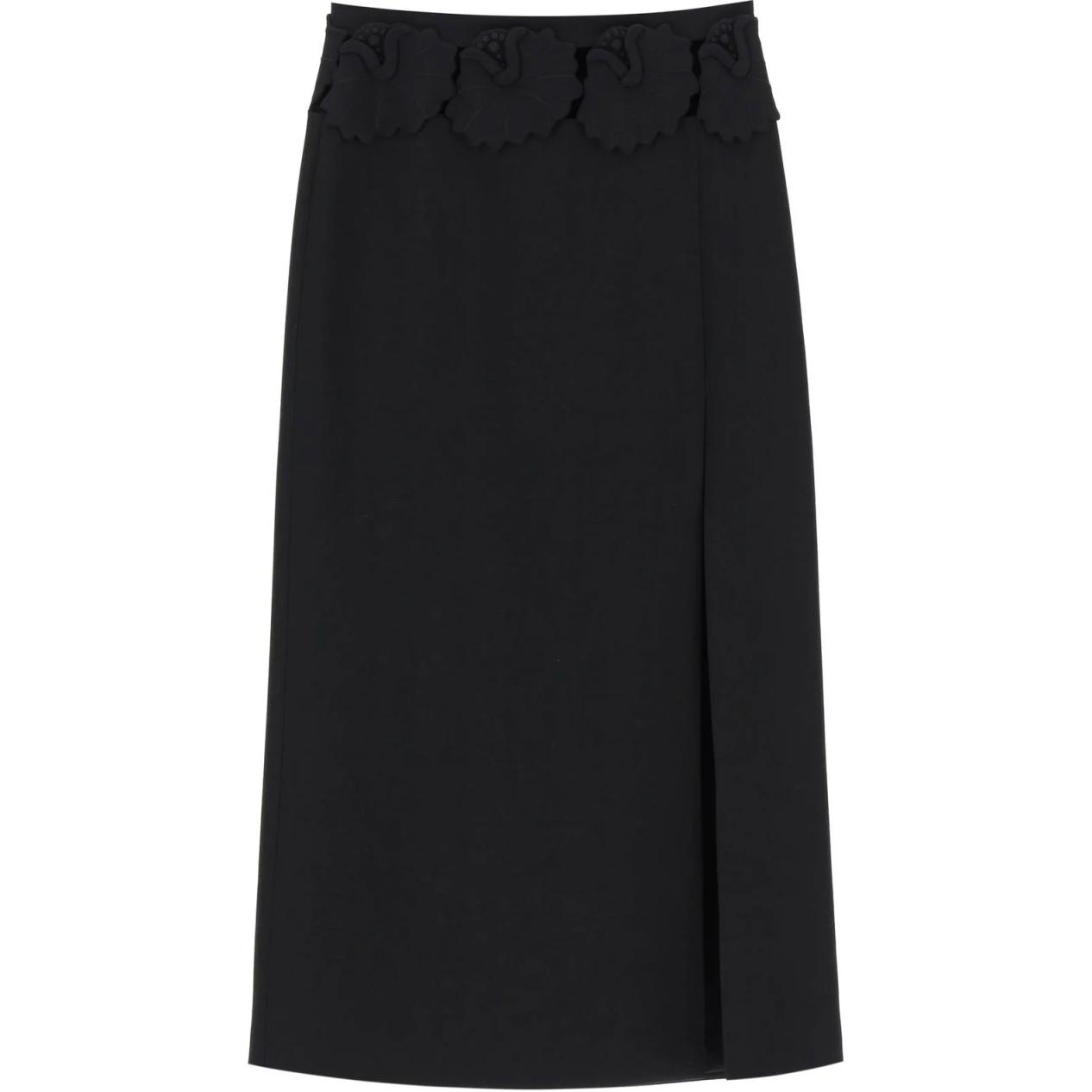 

Украшенная миди-юбка Valentino, черный