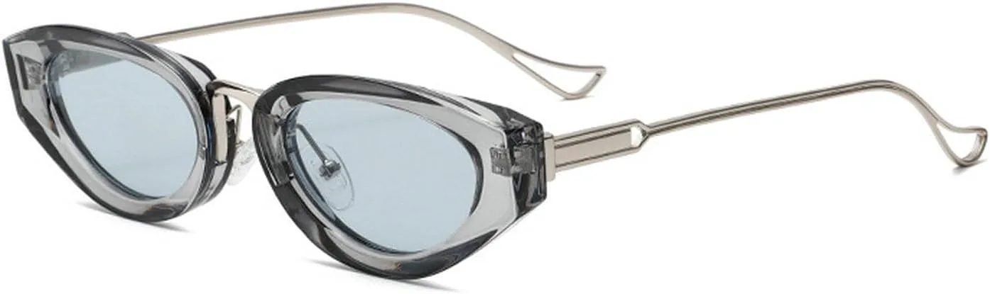 

Солнцезащитные очки Laureles в маленькой металлической оправе «кошачий глаз» для женщин, ретро-очки овальной формы для мужчин, панк-очки для вождения, C6