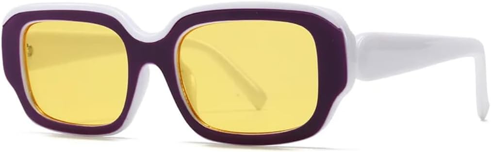 

Солнцезащитные очки в крупной оправе для женщин и мужчин, в винтажном панк-стиле, популярные для активного отдыха и путешествий, с защитой от УФ-излучения UV400 (фиолетово-желтые) TVTBBVV, Purple Yellow