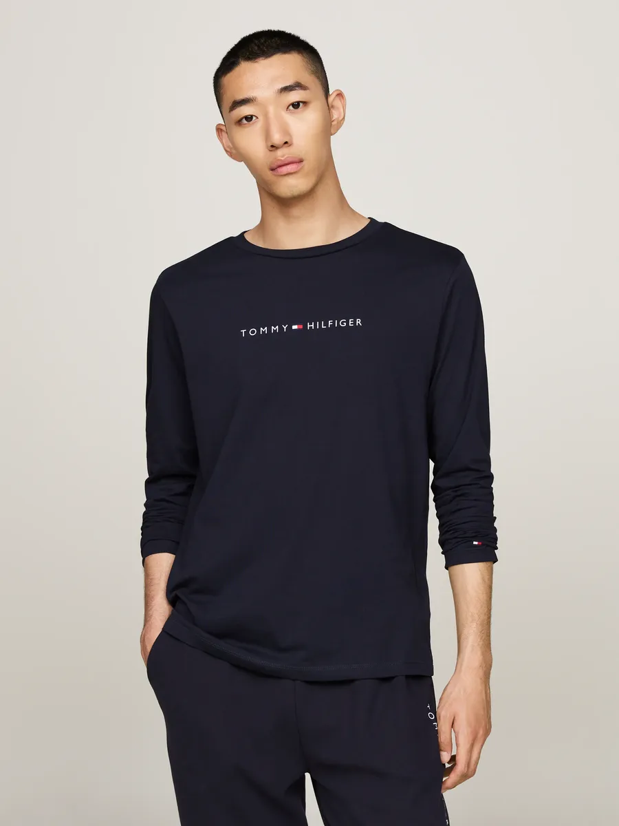 

Рубашка с длинными рукавами Tommy Hilfiger Underwear "LS TEE" и надписью-логотипом, цвет Desert Sky