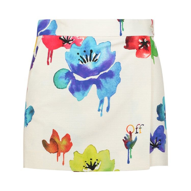 

Юбка Off-White Floral Mini Skirt, белый