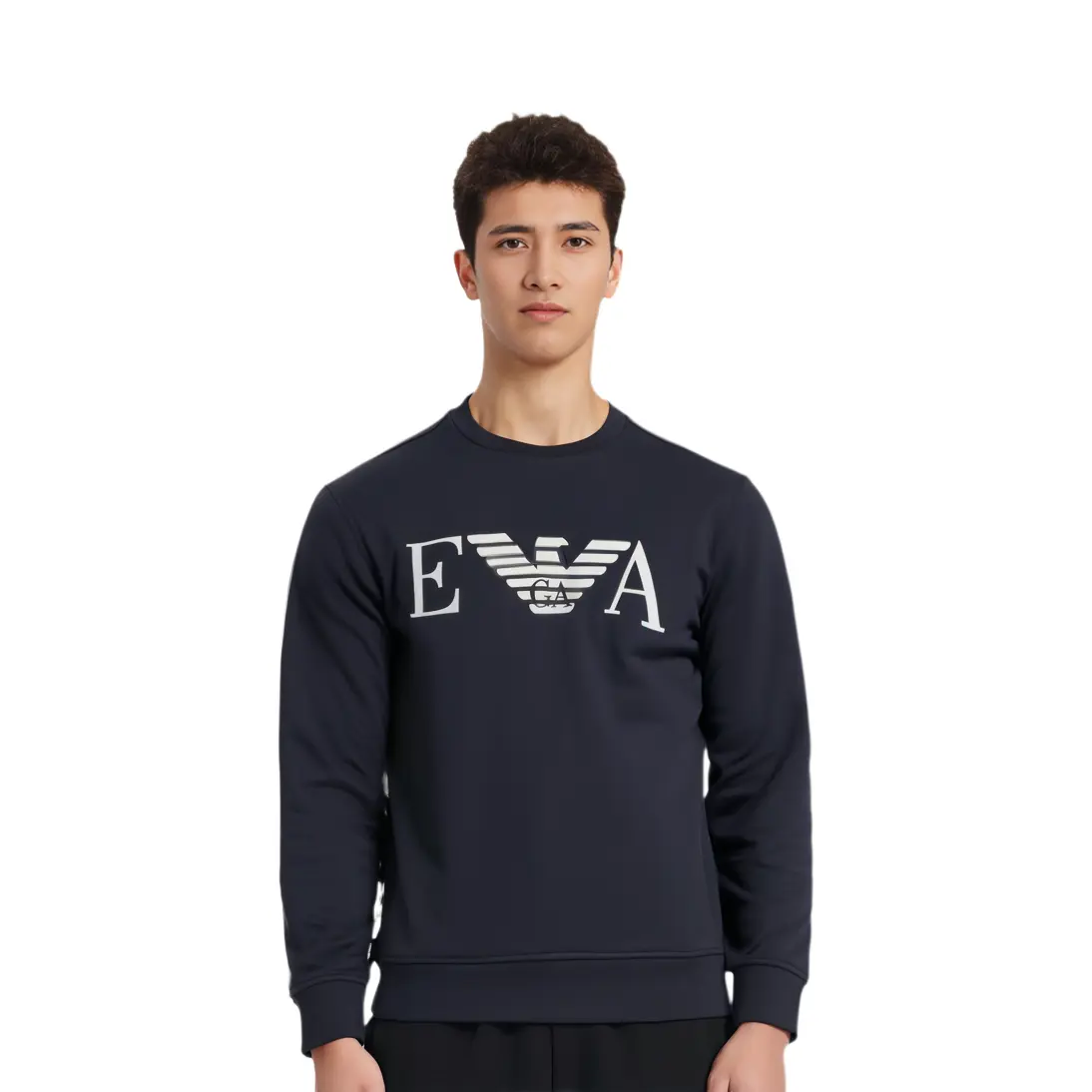 Свитер мужской морской синий EMPORIO ARMANI — фото 4