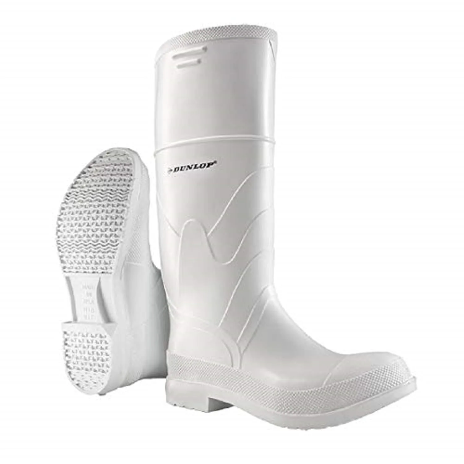Резиновые сапоги DUNLOP White PVC с гладким носком для мужчин и женщин - ПВХ - рабочие и бетонные сапоги - мягкий носок - водонепроницаемые с высоким голенищем - устойчивые к химикатам и скольжению - белые - размеры 3-13 No Brand, белый — фото 3
