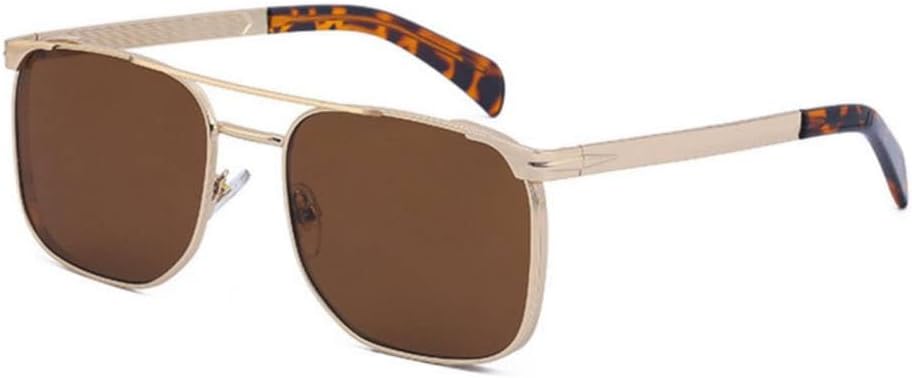 

Винтажные солнцезащитные очки большого размера для мужчин и женщин, многоугольные, классические квадратные, металлические, модные солнцезащитные очки UV400 MTZJH, Brown