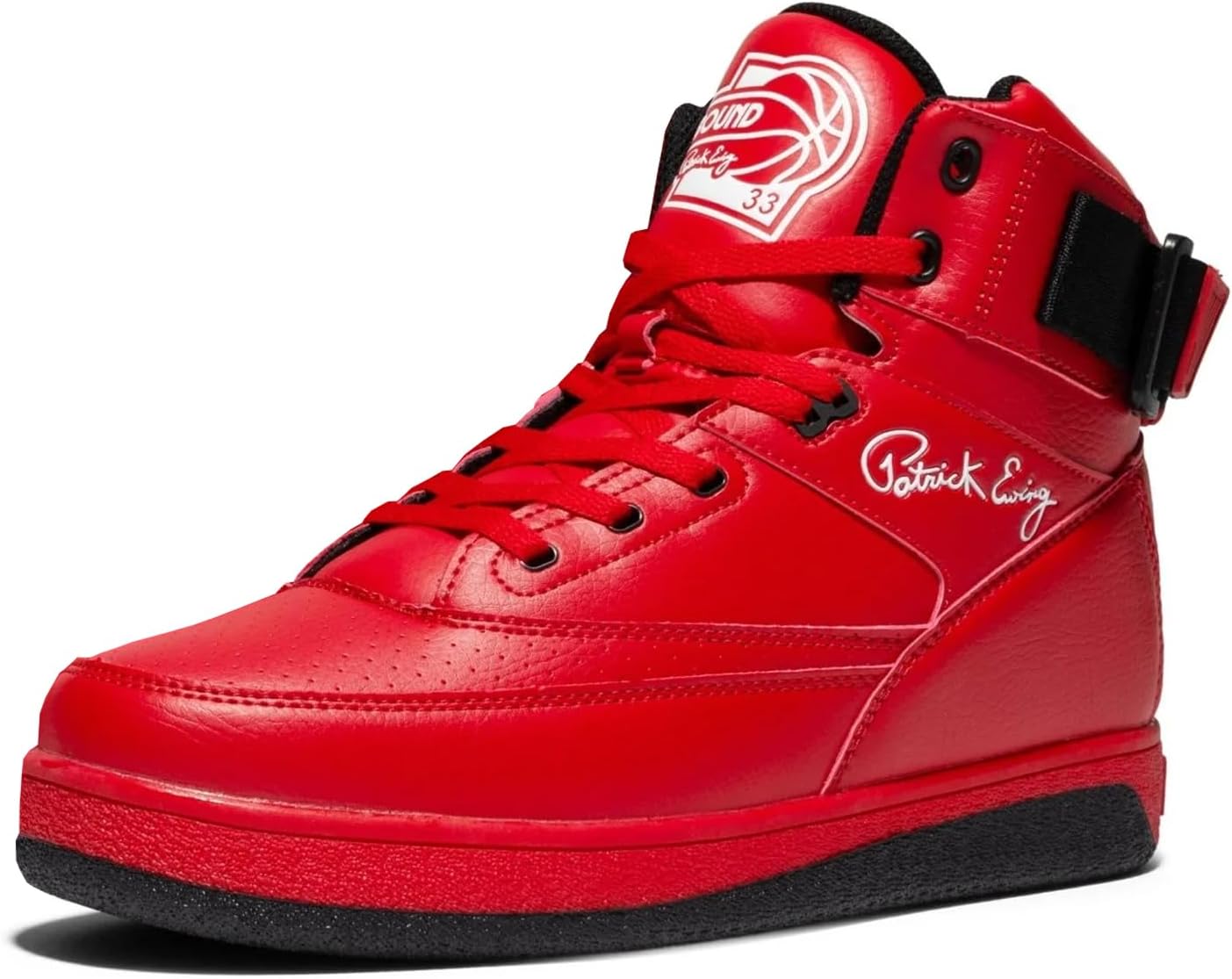 

Мужские баскетбольные кроссовки EWING 33 HI x ORION REBOUND, Ретро-дизайн 1990 года с ремешком на щиколотке, гибридные спортивные командные кроссовки, черный/красный