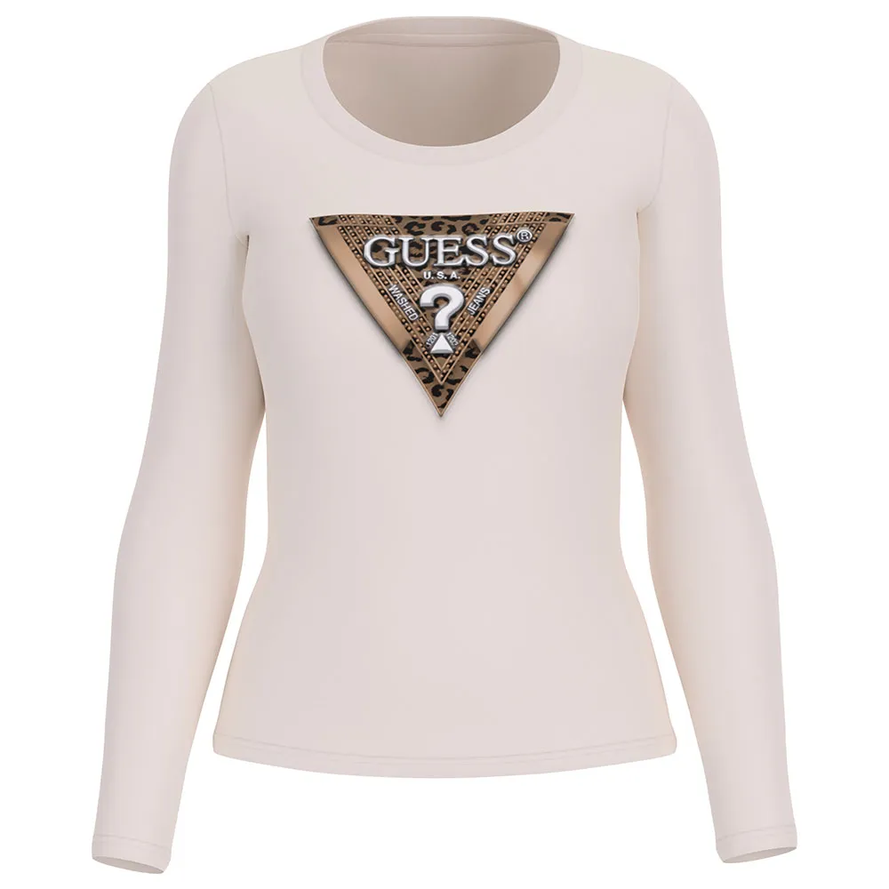 

Лонгслив Guess Leo Triangle, бежевый