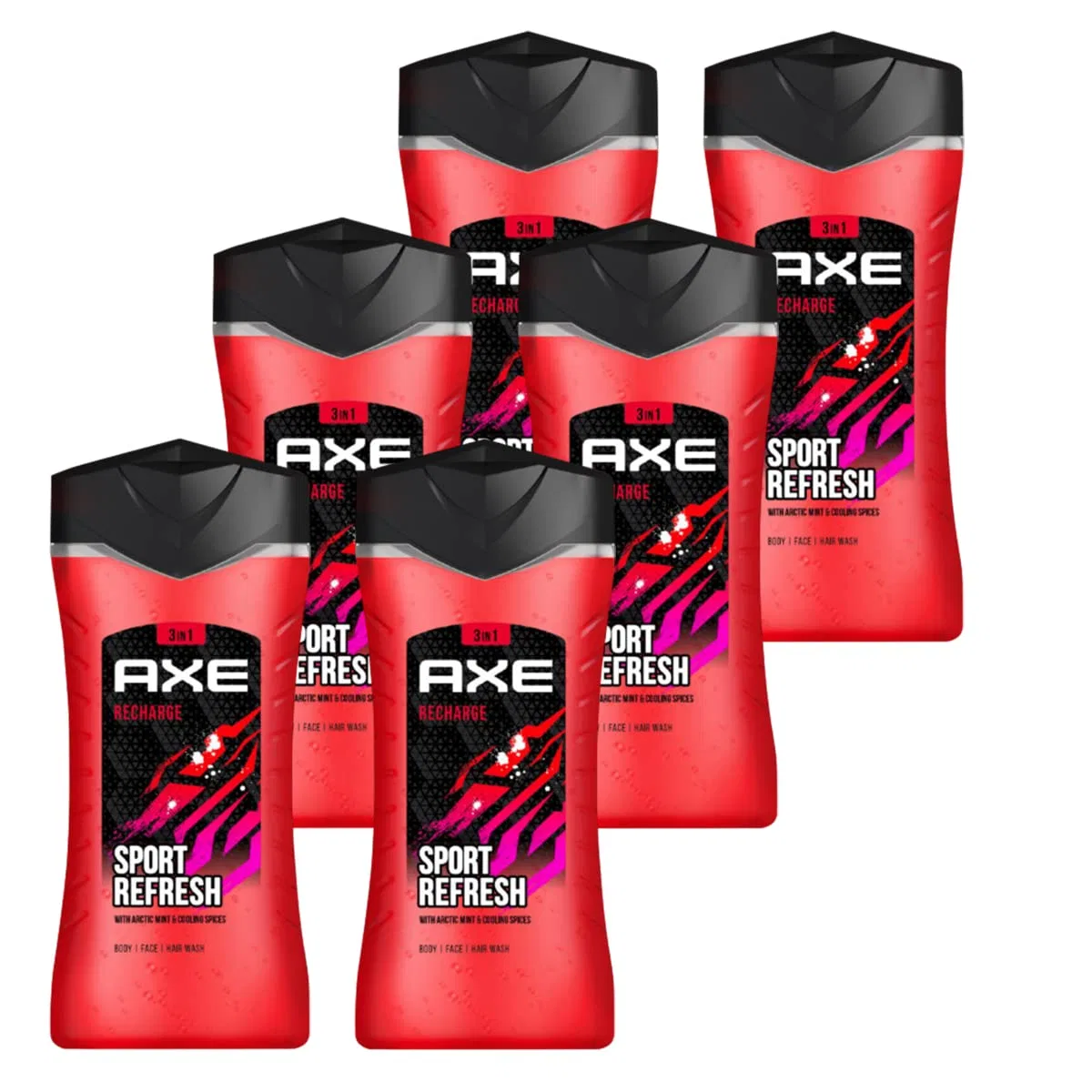 Мужской гель для душа и шампунь 3-в-1 «Sport Fresh» от AXE, 250 мл (6 шт.) Axe