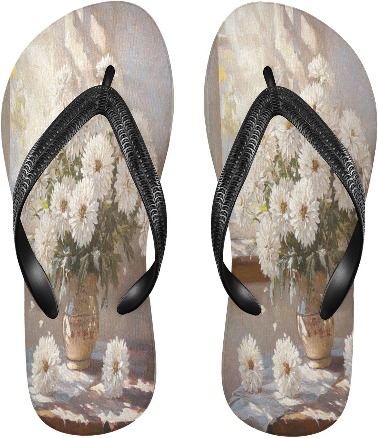 

Вьетнамки Vase Daisy бежевые, пляжные шлепанцы, резиновые нескользящие летние тапочки для женщин и мужчин Sinestour