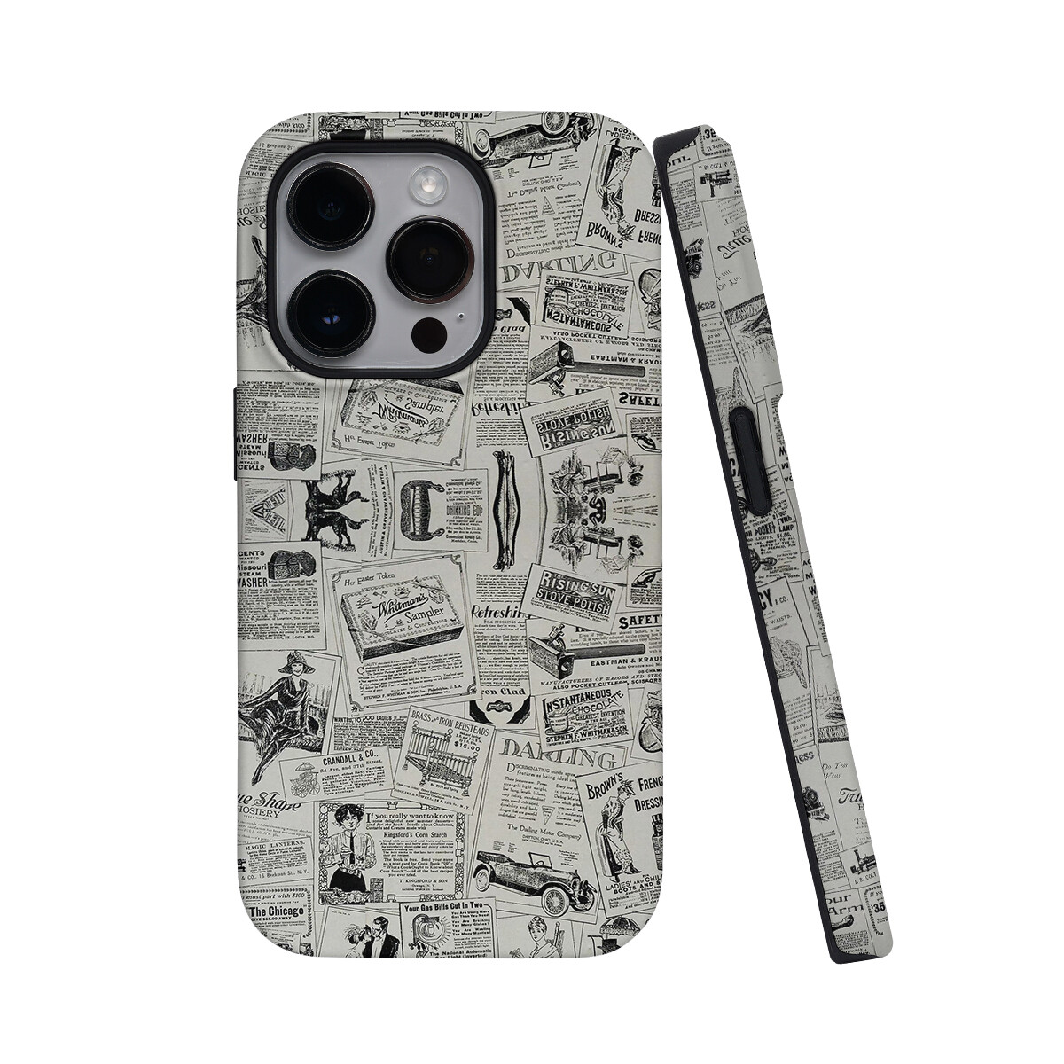 

Чехол для телефона Keshami, Retro newspaper half-pack with magnetic