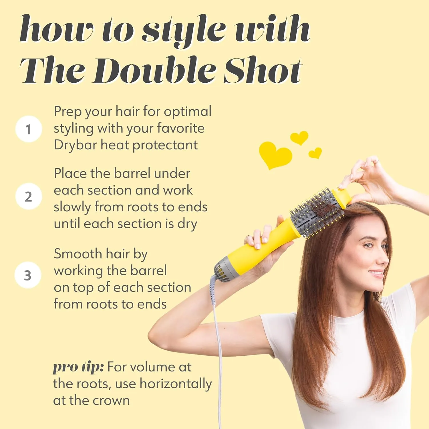 Набор Drybar, включающий овальную щетку-фен Double Shot и крем для укладки волос Drybar Liquid Glass High-Gloss Smoothing Blowout Cream. — фото 3