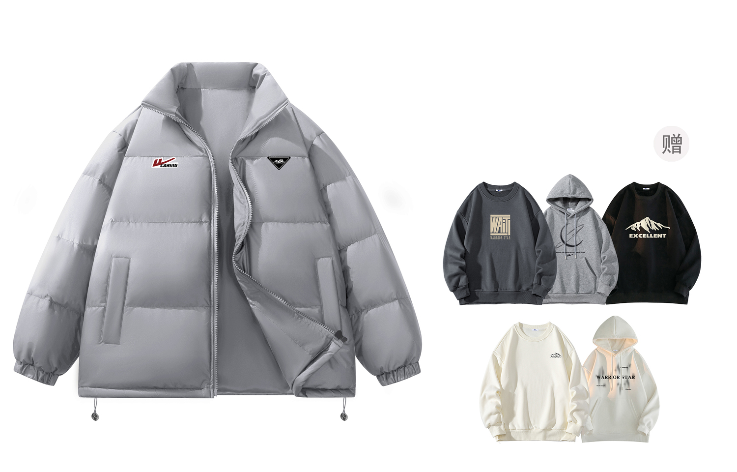 

Пуховик женский с воротником стойкой и подкладкой из флиса WARRIOR, темно-серый (comes with sweatshirt)