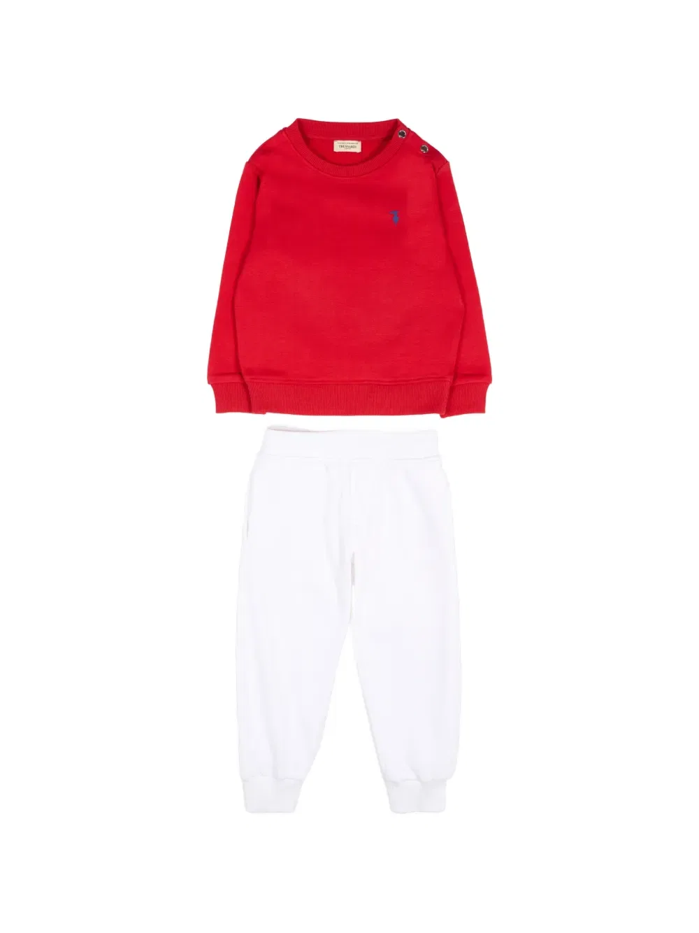 Спортивный костюм с цветовыми блоками и деталями логотипа Trussardi Junior, красный