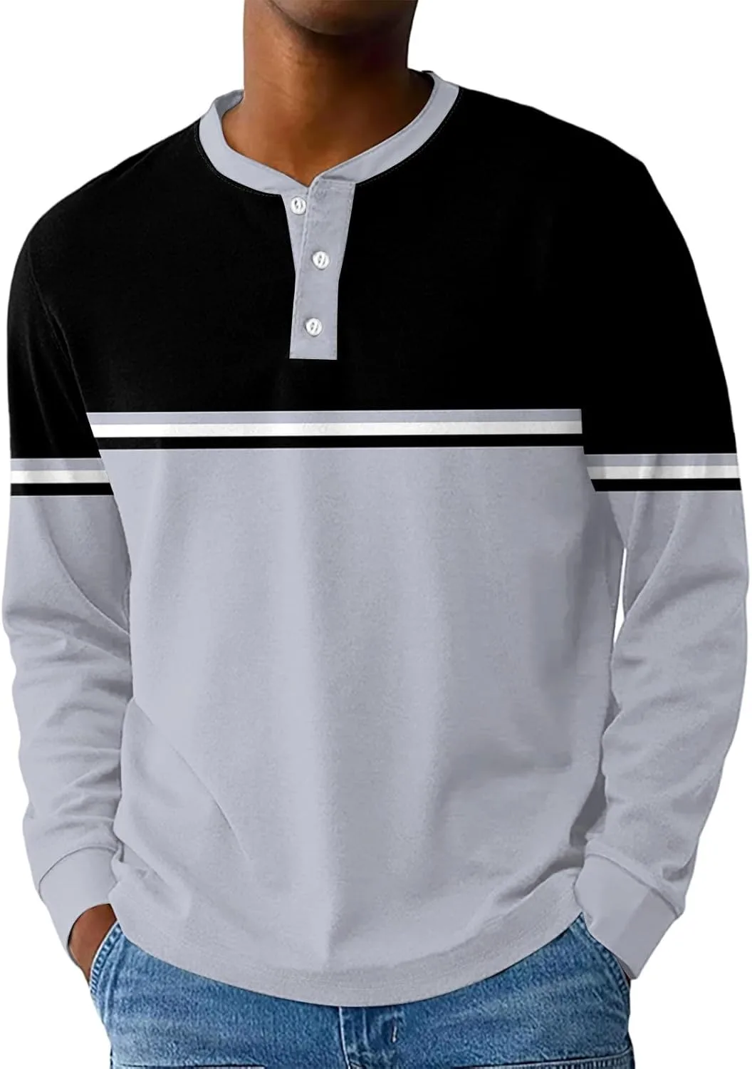 

Мужская футболка-поло RTRDE с длинным рукавом, цветной блок