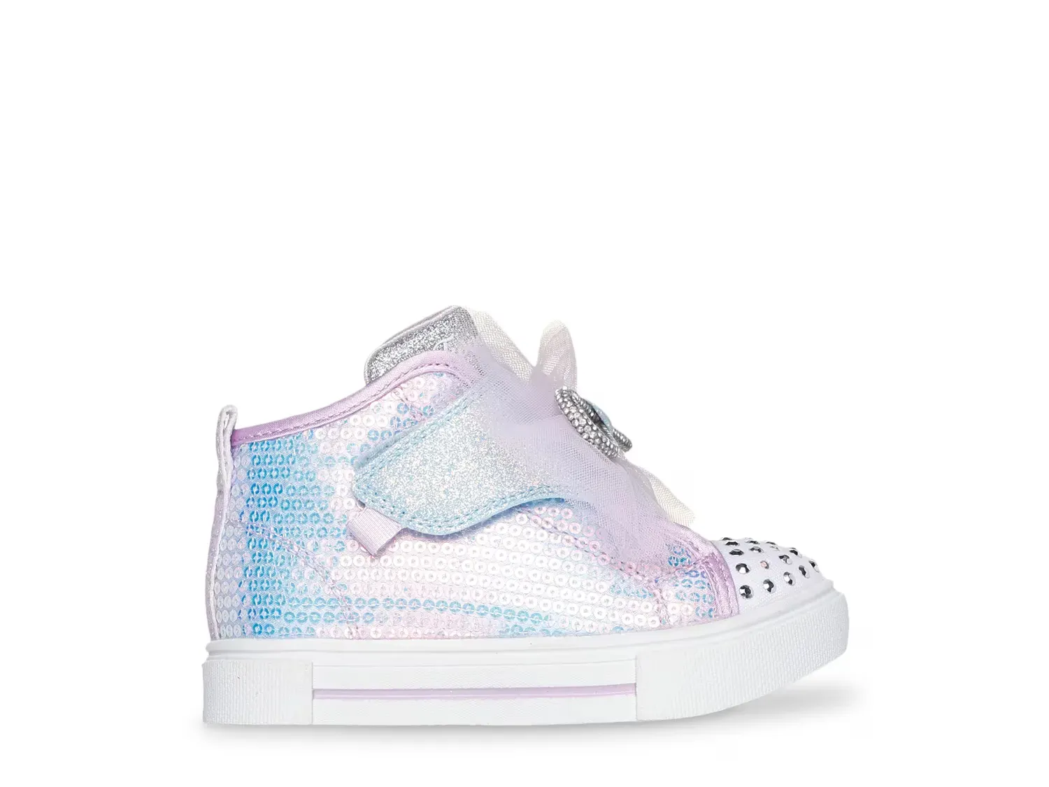 Блестящие кроссовки с пайетками - детские Skechers, Lavender/Multicolor — фото 3