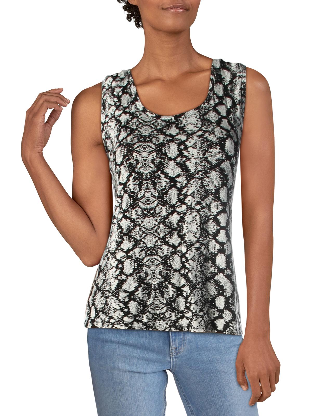 

Женская трикотажная майка с принтом Carmen Marc Valvo, черно-белый