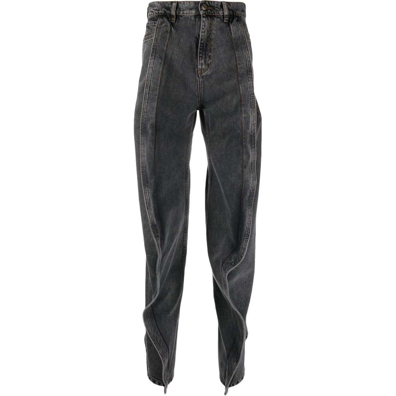 

Низкие джинсы с запахом и широкими штанинами Y/Project, черный