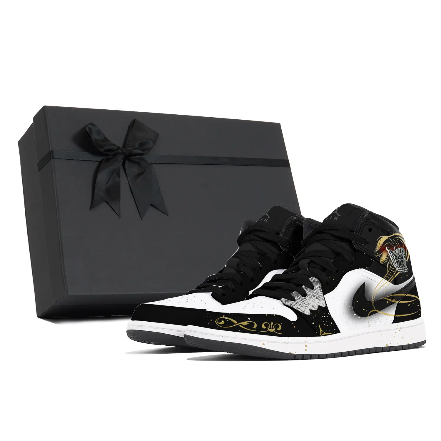 

Jordan Air 1 устойчивые к истиранию кроссовки Mid Top Vintage мужские Black