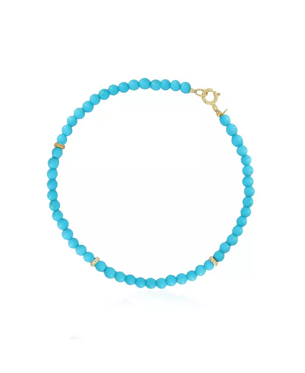 

Браслет из круглых бусин бирюзы, золото 14 карат The Lovery, turquoise