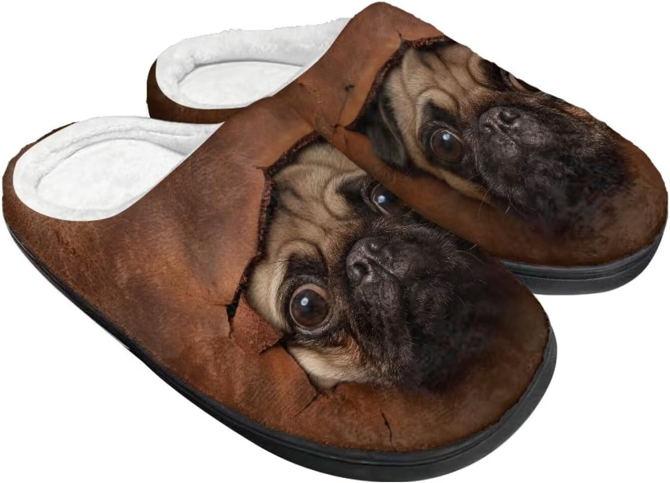 

Тапочки Tomeusey для женщин - домашние и хлопковые тапочки с противоскользящей подошвой, подарок для женщин и мужчин, Funny Pug Print
