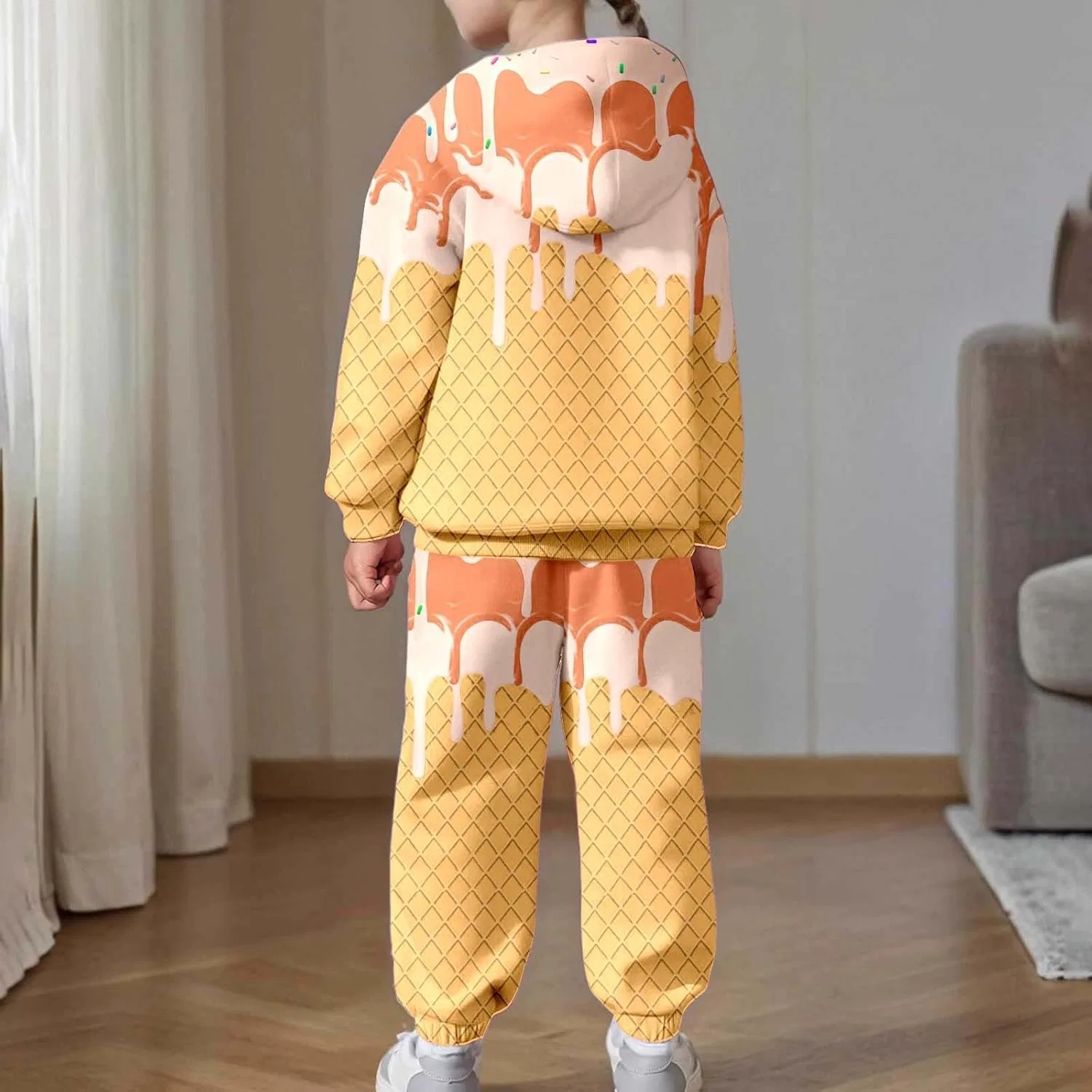 Детский спортивный костюм с принтом мороженое, Generic, 11-orange — фото 4