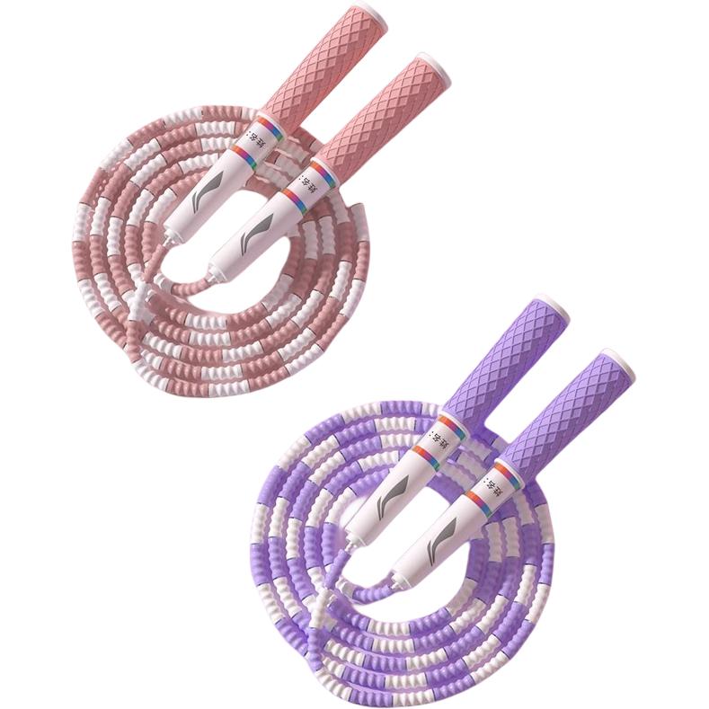 

Профессиональная гоночная скакалка без счетчика детская материал ручки abs pvc материал шнура pvc 2,8 м LINING, Special Offer Two-Pack[Pink+Purple]For School/At Home, Keep One Each