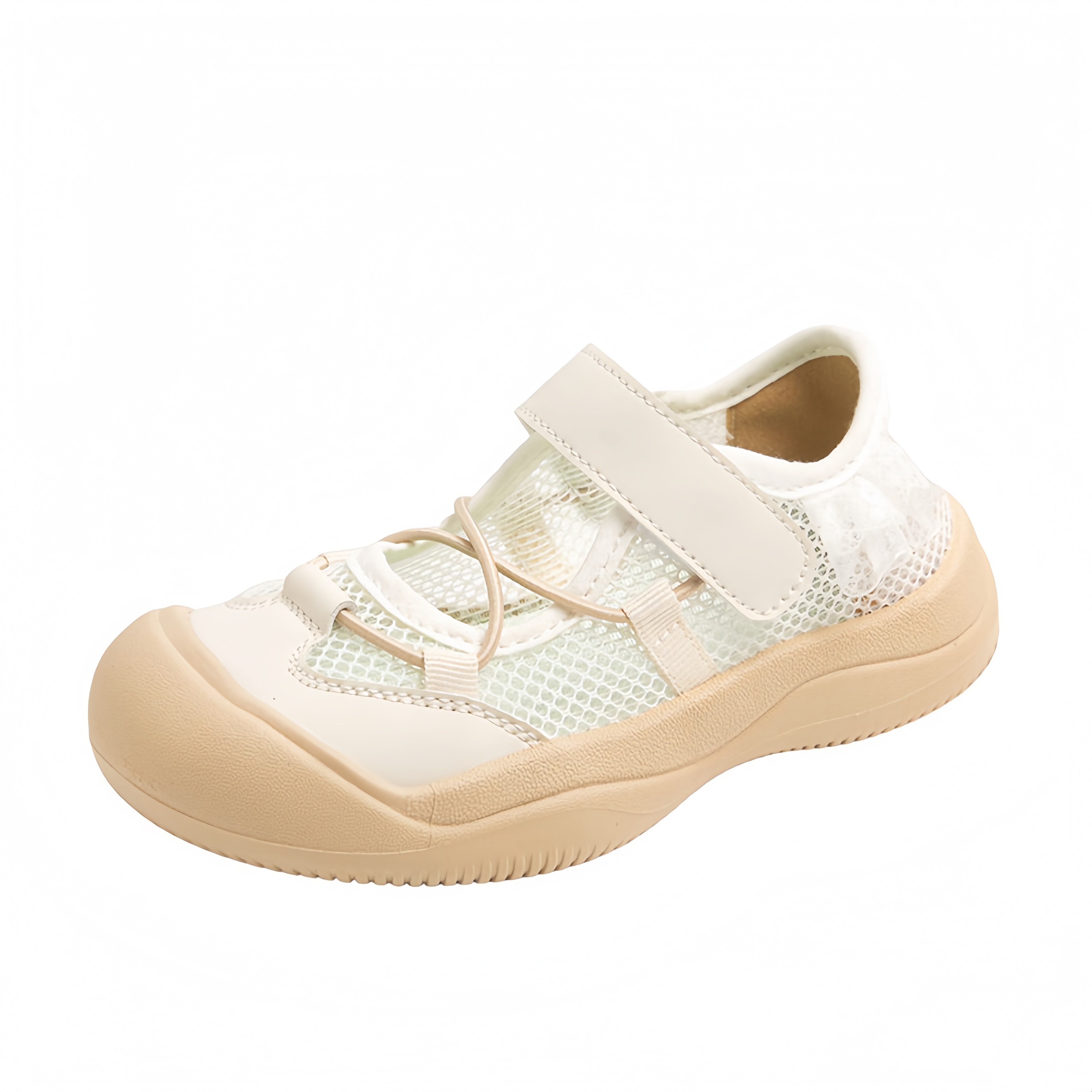 

Детские сандалии с низким верхом, нескользящие, износостойкие, дышащие. Для детей от 3 до 7 лет. Neon, бежевый