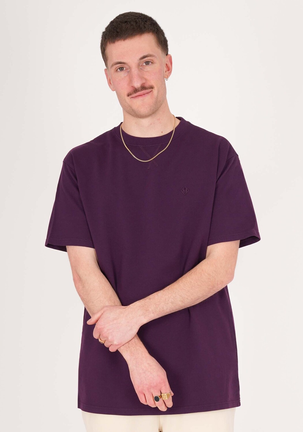 

Футболка HONESTY RULES s Oversize French Terry, цвет dark purple