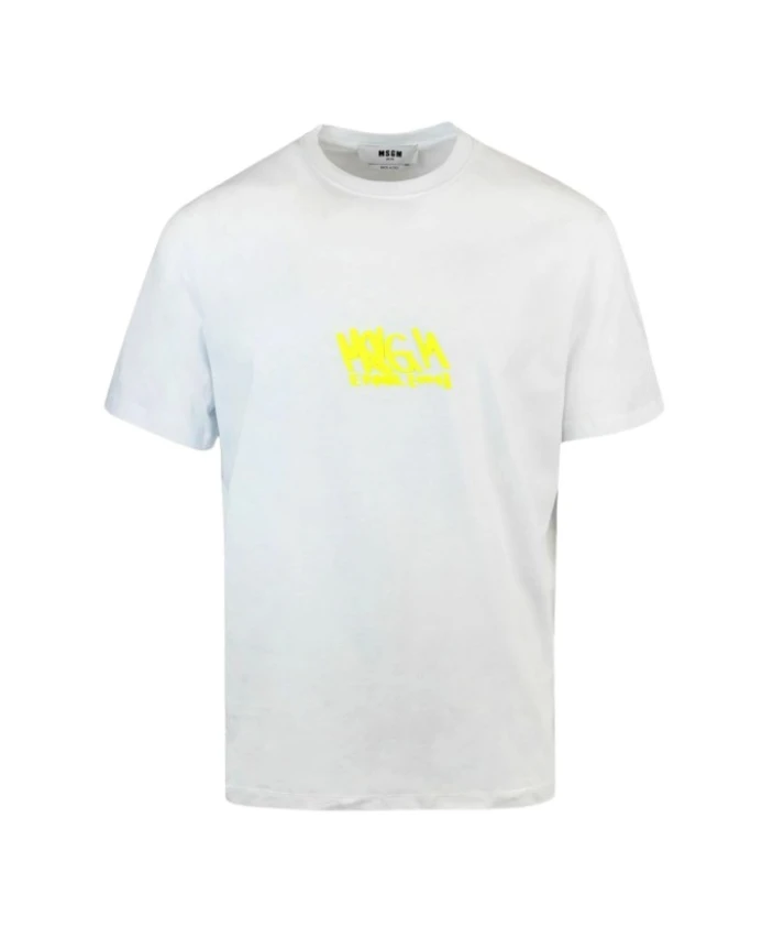 

Мужская белая футболка из оптического хлопка Msgm, белый