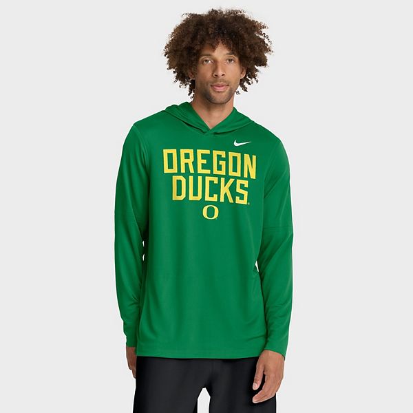 Мужская зеленая толстовка oregon ducks 2025 sideline dri-fit с длинным рукавом Nike