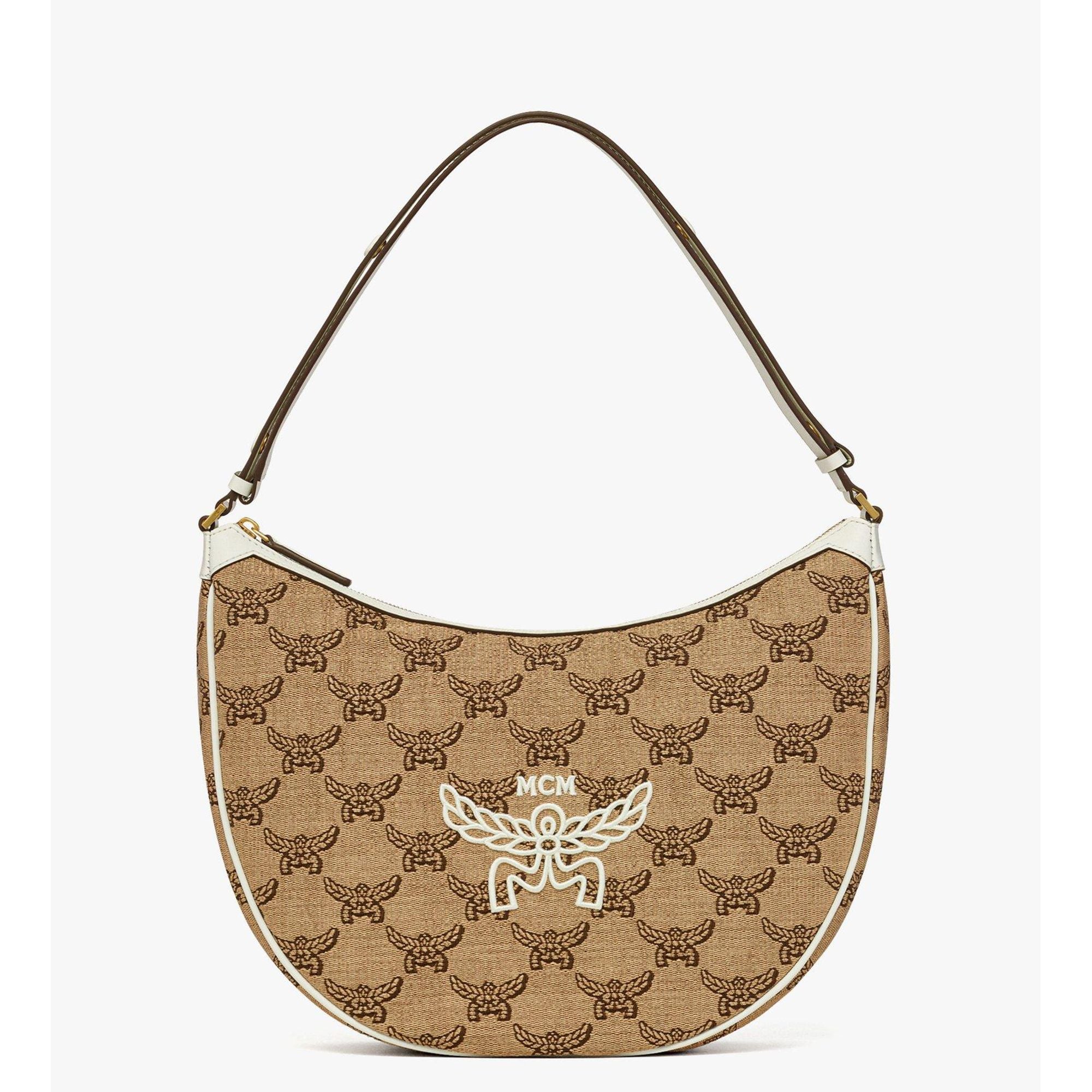

Himmel Ascending Moon Hobo In Lauretos Raffia Jacquard MCM, бежевый