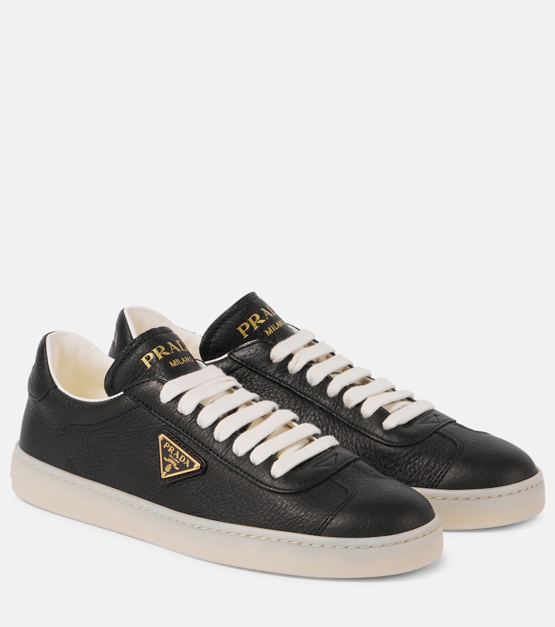 Кожаные кроссовки Logo Prada, Nero 1