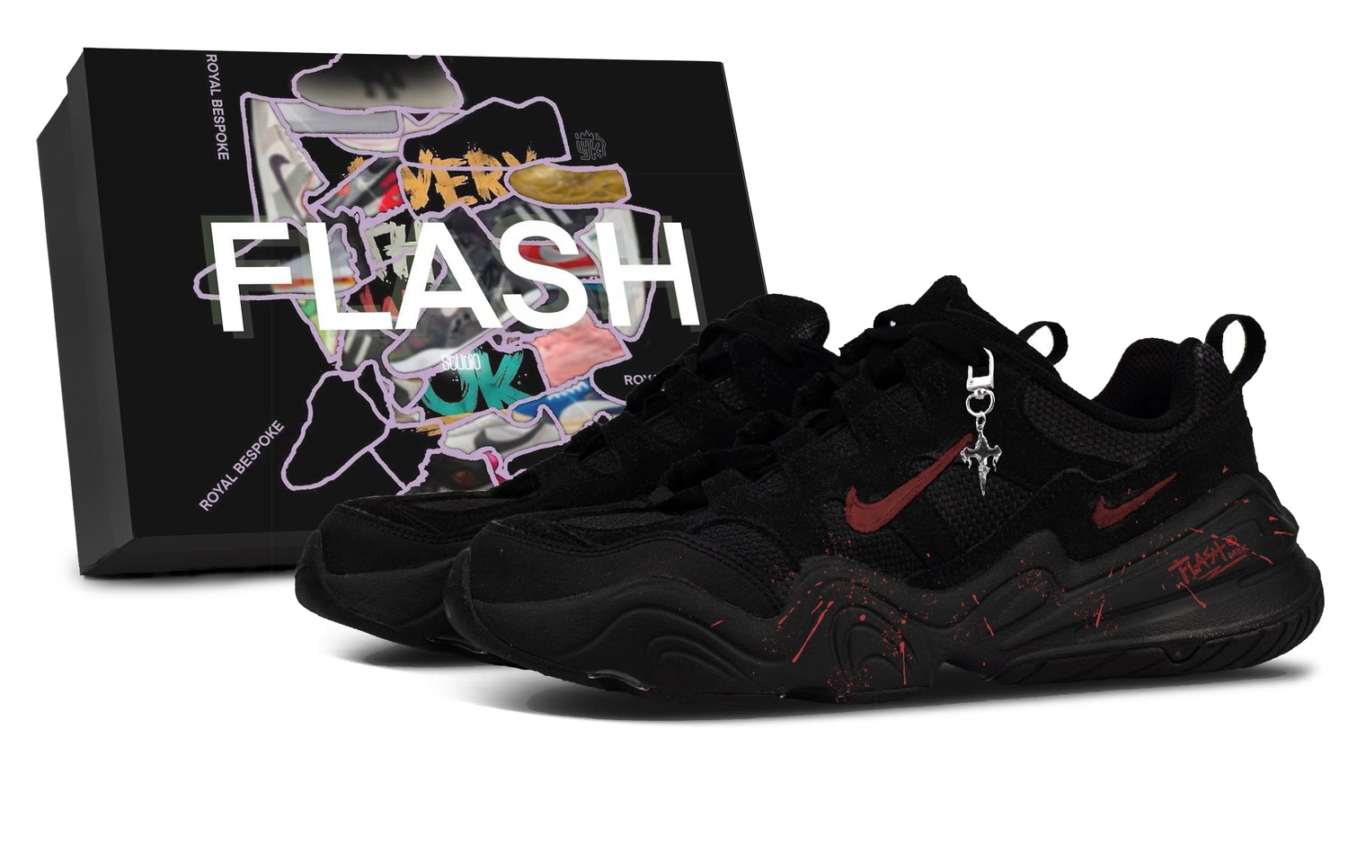 

Nike Tech Hera Subtle Skeleton, в коробке, низкие, повседневные кроссовки, мужские, черный красный