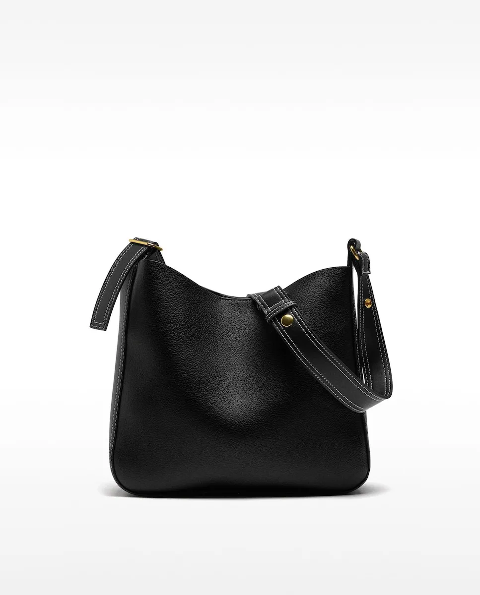 

Текстурированная сумка через плечо с магнитной застежкой Parfois, черный