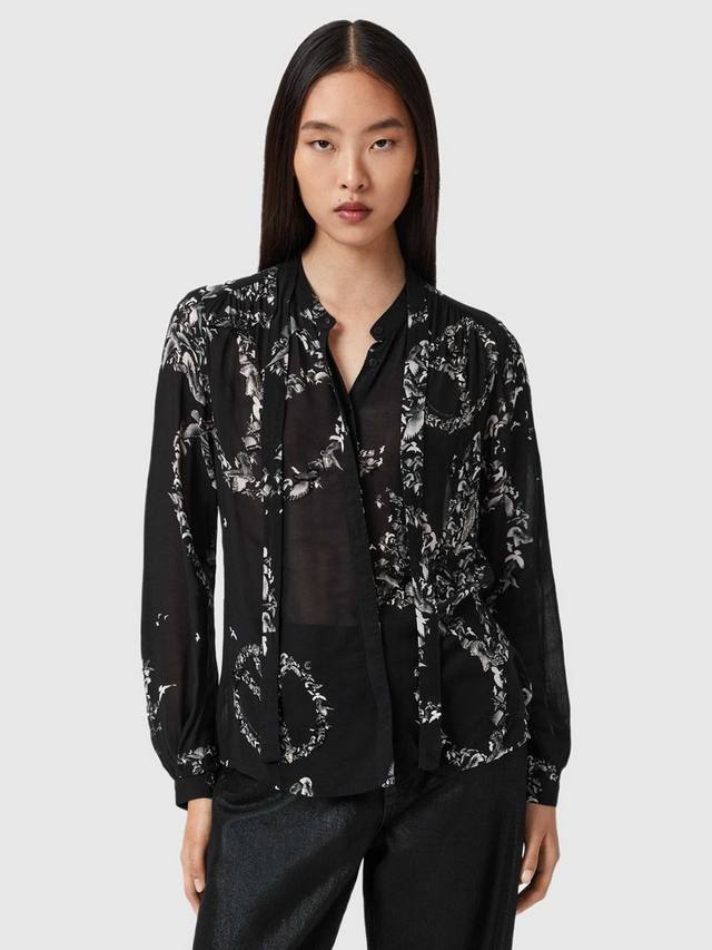 

Хильда рубашка с длинными рукавами AllSaints, Flight Black/White