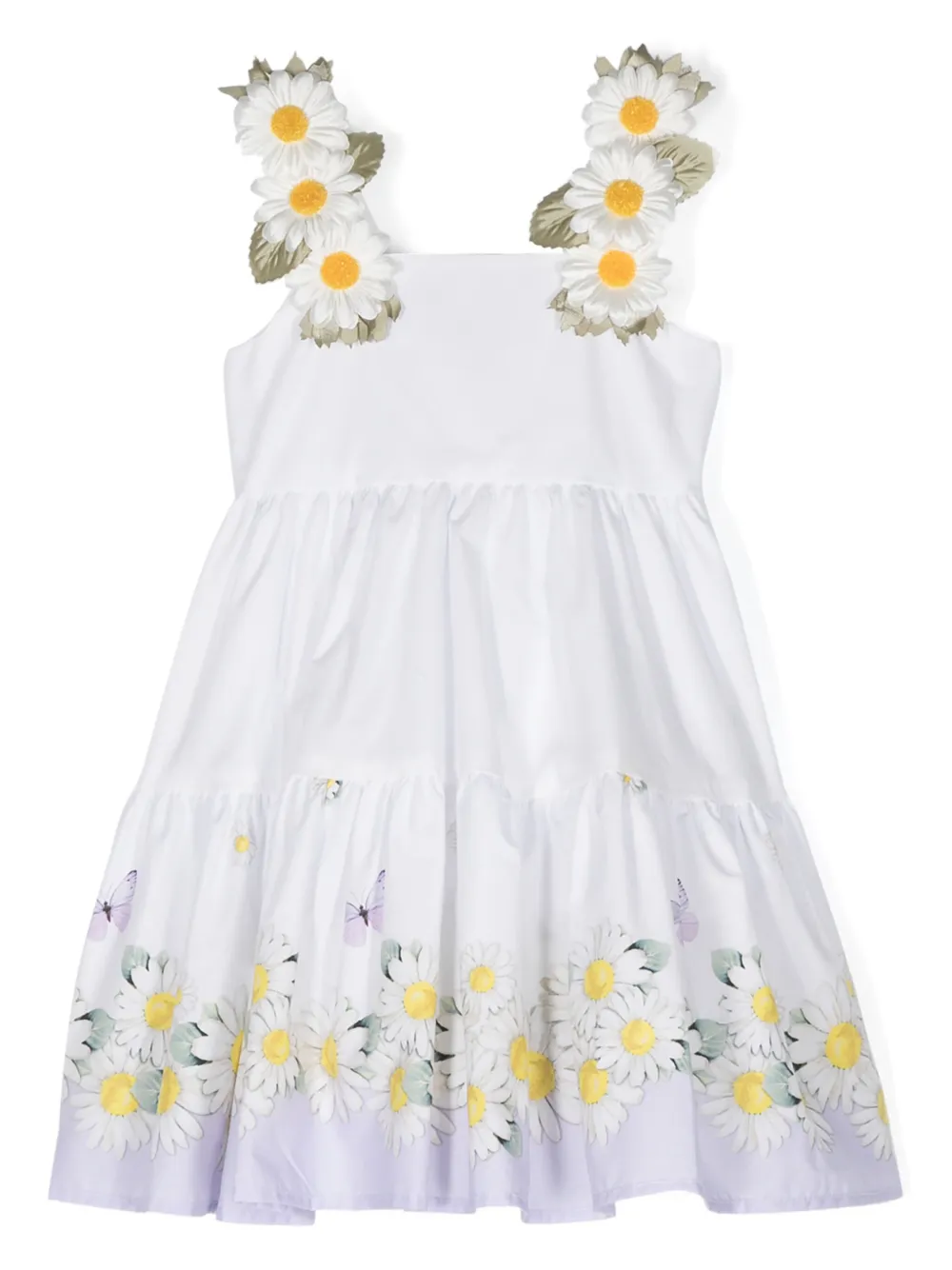 

Платье с цветочной аппликацией Monnalisa, белый