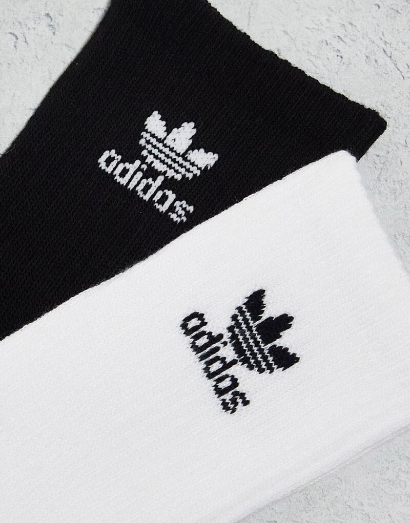 Набор из 6 белых и черных носков adidas Trefoil — фото 2