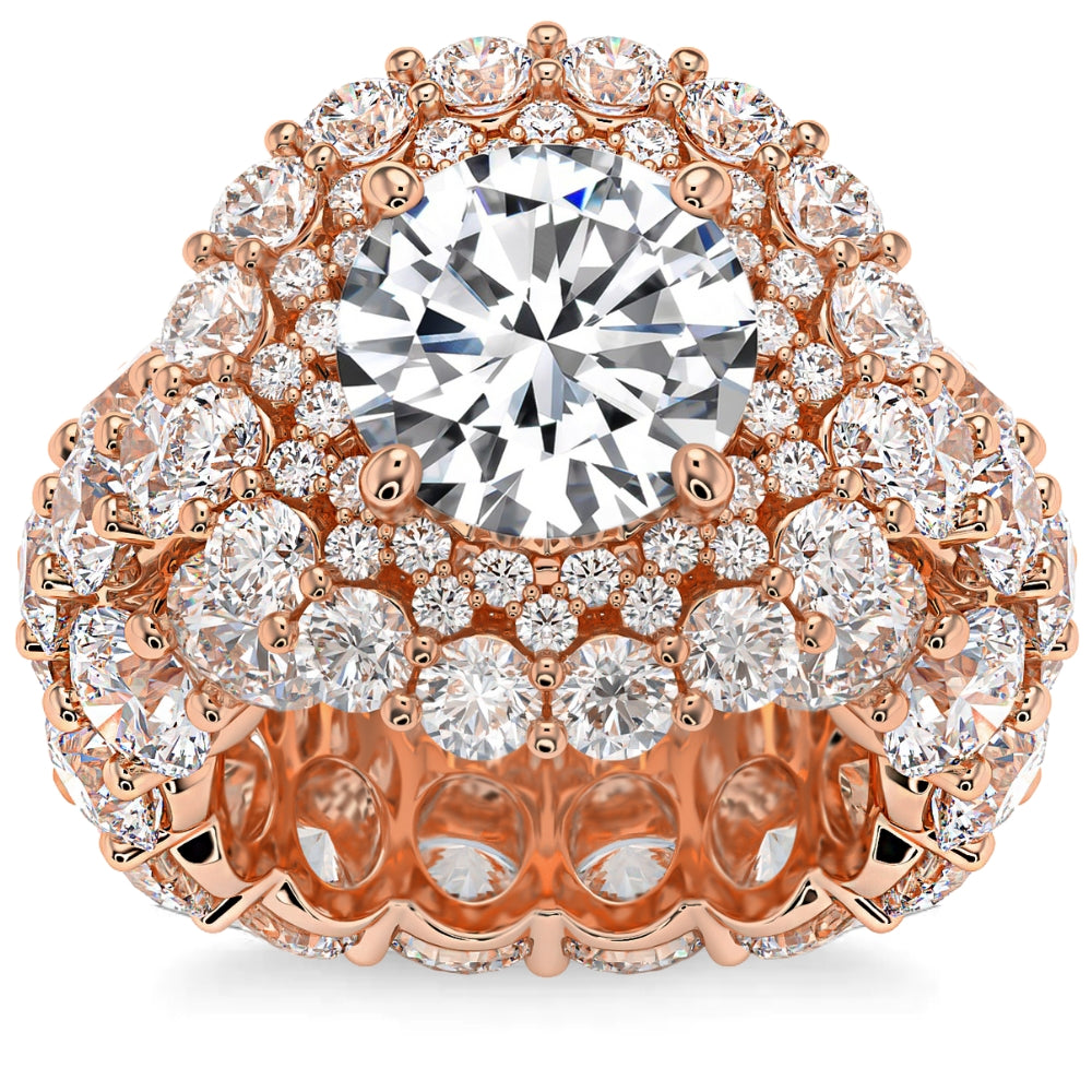 

Обручальное кольцо с 26-каратным бриллиантом TW и муассанитом из 14-каратного золота, выращенного в лаборатории Pompeii2, 14K Rose Gold