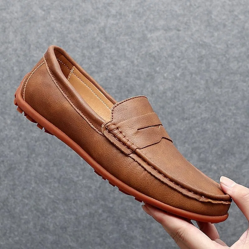 Лоферы мужские из искусственной кожи Light Brown SayfuR — фото 4