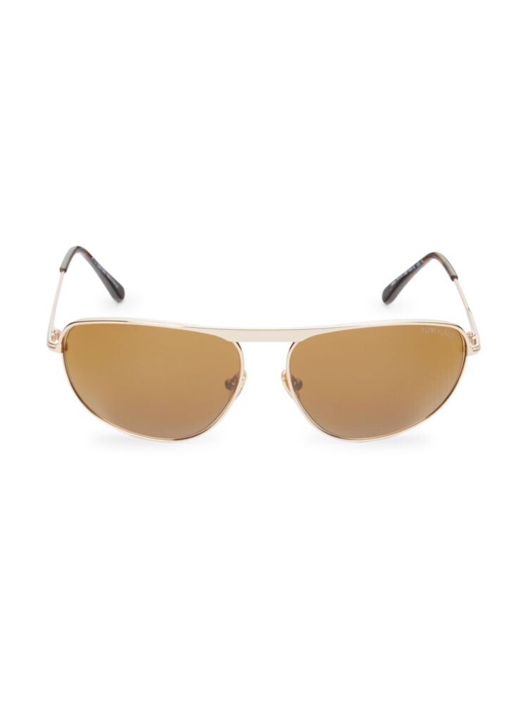 

Прямоугольные солнцезащитные очки 63MM Tom Ford, золото