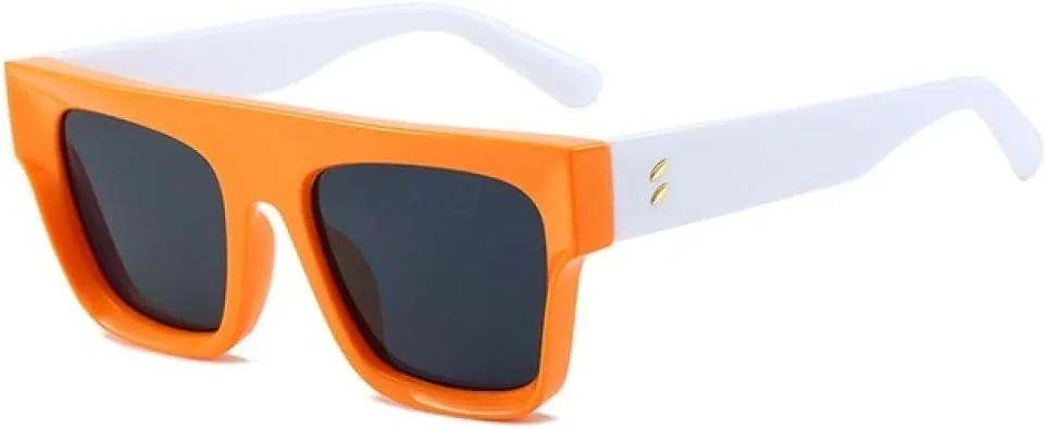 

Солнцезащитные очки квадратной формы 2027 года для женщин и мужчин в стиле ретро, ​​модные синие, фиолетовые, бежевые, с защитой от УФ-излучения UV400 MTZJH, Orange
