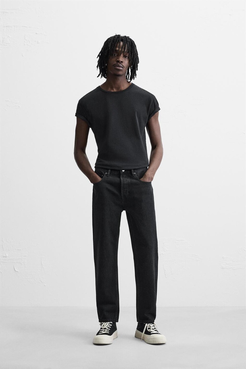 

Узкие укороченные джинсы ZARA, черный