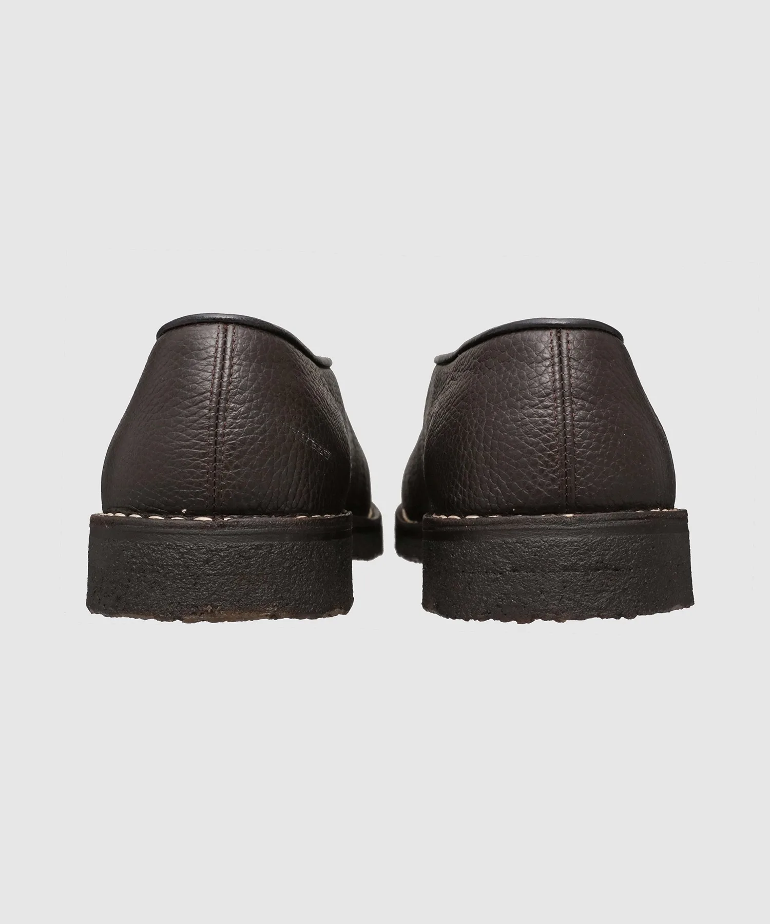 Мужские домашние тапочки с кожаной окантовкой PIPED CREPE SLIPPERS LEMAIRE темно-коричневые — фото 4