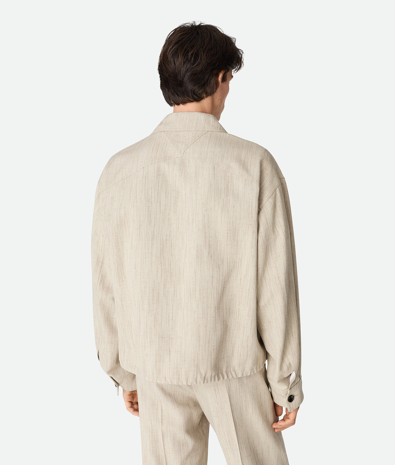 Viscose and silk kimono blouson BOTTEGA VENETA, серая замазка — фото 3