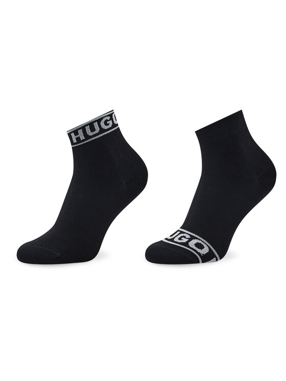 

Комплект из 2 высоких женских носков Logo 50469291 Hugo, черный