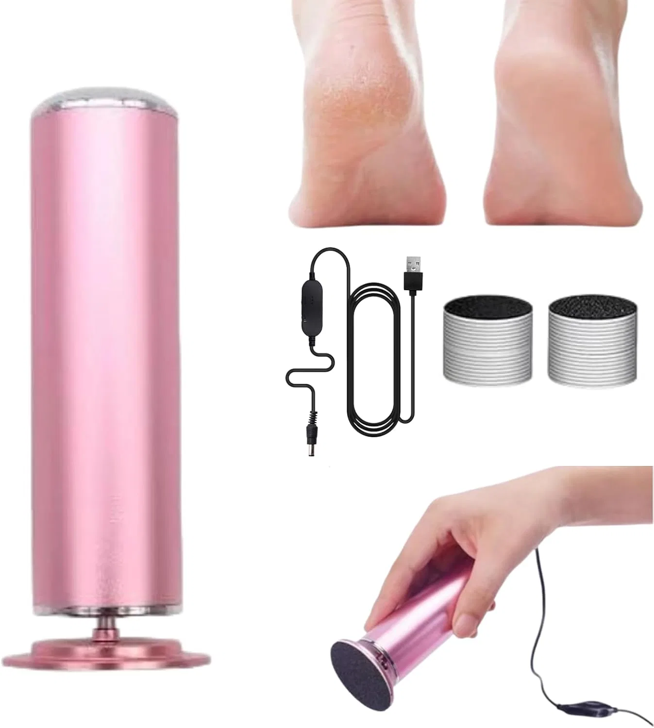 Электрический прибор для удаления мозолей Dermaglide Foot Glow Meiion, Rosa