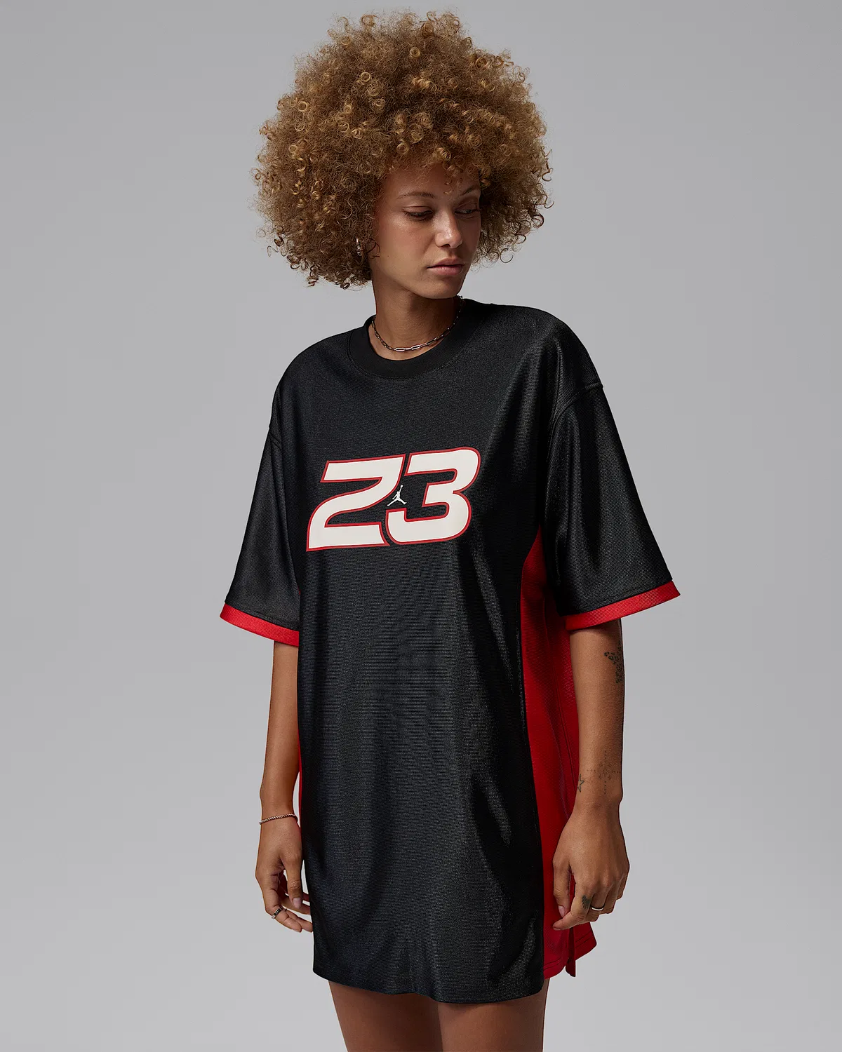 Женское джерси-платье Jordan Brooklyn, Black/Gym Red/White