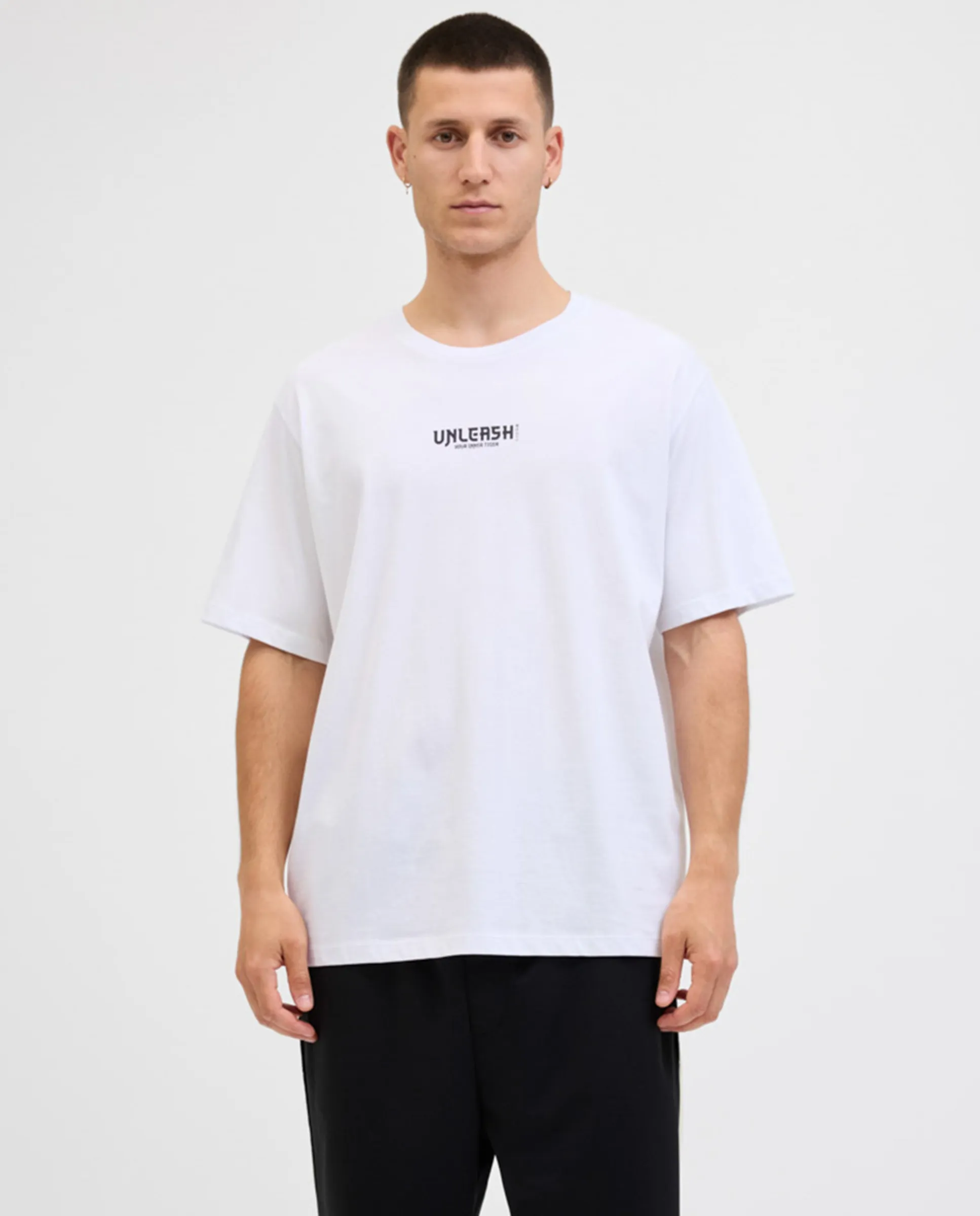 

Мужская футболка с коротким рукавом и принтом на спине Jack & Jones, белый
